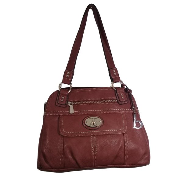 B.O.C. Women's Satchel Shoulder Brown Bag Two Front Pockets Three Compartments - Picture 1 of 10